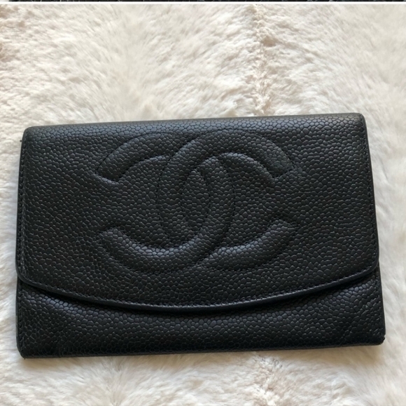 Chanel CC Black Caviar Leather wallet/crossbody-chain is optional, but included. - Picture 3 of 14